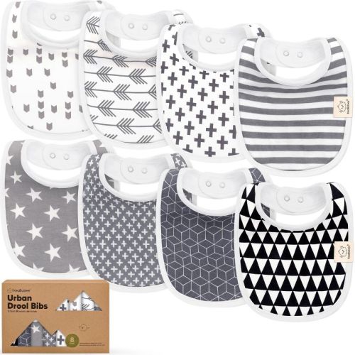 KeaBabies 8pk Organic Baby Bibs for Boy, Baby Drool Bib for Baby Boys and Girls, Newborn Teething Bibs