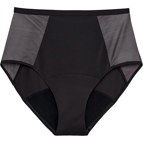 Thinx Period Underwear, Comfort-Stretch Hi-Waist, Holds Up to 12 Tampons, FSA HSA Approved Period Panties, All-Day Absorbency Menstrual Underwear for Women, Leakproof & Reusable, Black, M
