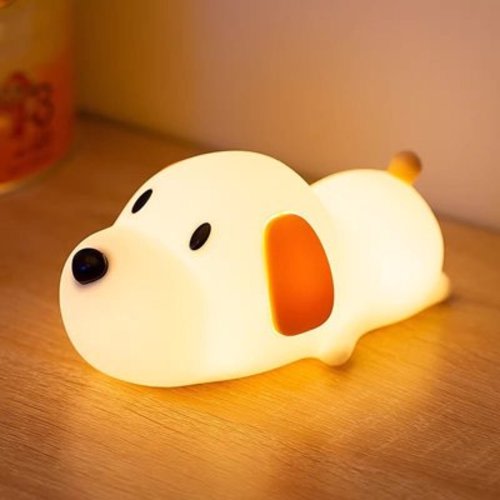 Mukola Cute Dog Night Light for Kids – Dimmable Silicone Nursery Lamp, Portable Bedside Light for Boys & Girls