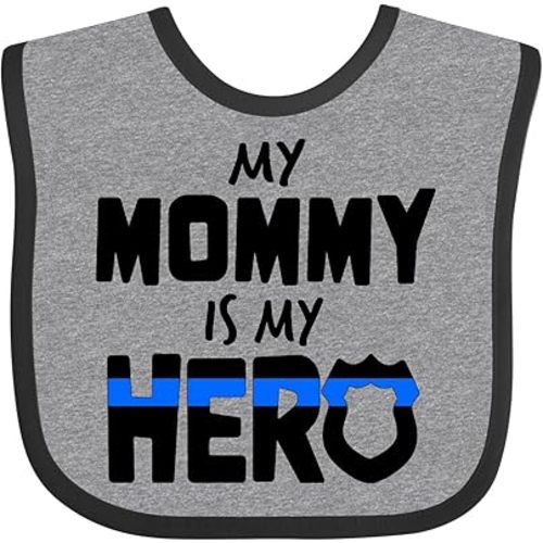 inktastic My Mommy Is My Hero Police Officer Family Baby Bib