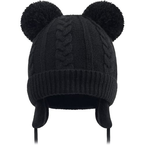 Duoyeree Toddler Winter Hat with Earflap Scarf Hood Thick Warm Kids Skull Cap for Baby Girls Boys