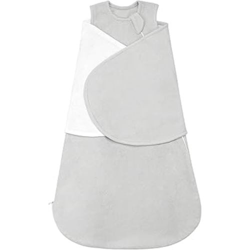 ZIGJOY Swaddle Sleep Sack Newborn 1.5 Tog Fleece Wearable Blanket Baby 0-6 Months - Lightweight MicroFleece Winter Sleeping Sacks Bag for Infant Girl Boy Gifts, Grey