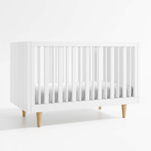 Finn White Wood Convertible Baby Crib