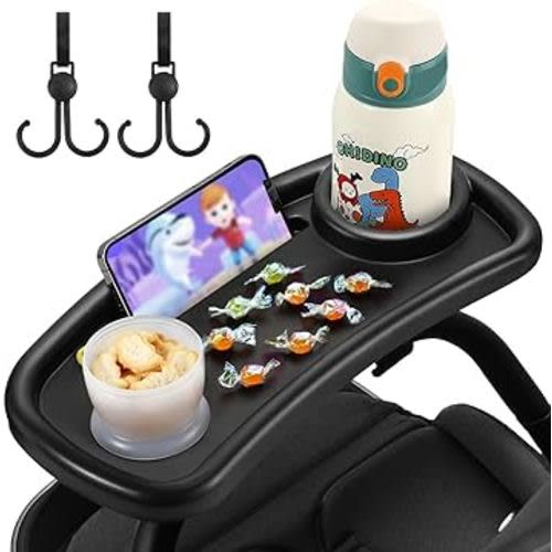 Zooawa Universal Stroller Snack Tray, Stroller Cup Holder Organizer Tray for Snacks, Stroller Accessories Stroller Tray Attachment Compatible with Uppababy,Baby Jogger,Britax,BOB,Umbrella,Pet Stroller
