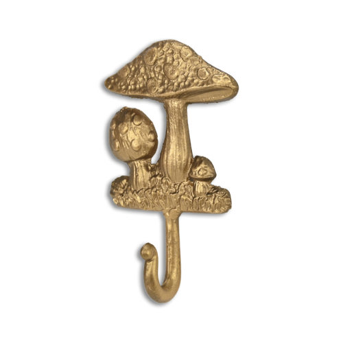 Rosdorf Park Mythra Golden Mushroom Medley Cast Iron Wall Hook | Wayfair