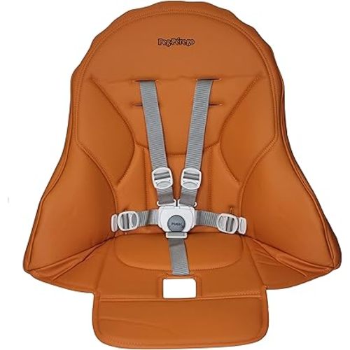 Peg Perego Siesta/Prima Pappa Zero 3 high Chair Replacement Upholstery with seat Belt, Arancia (Orange)