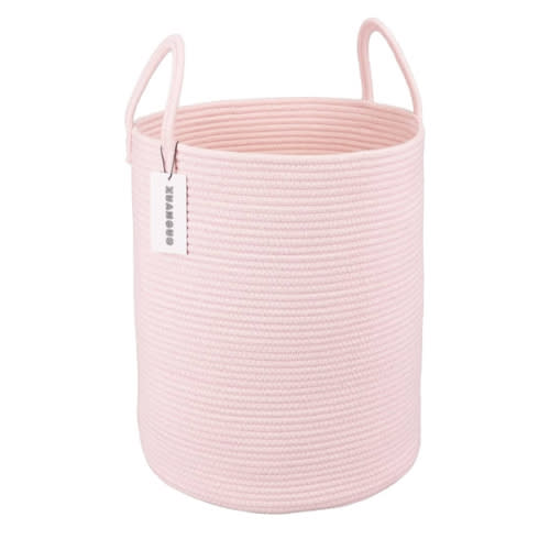 Amazon.com: XUANGUO Cotton Rope Laundry Basket Hamper for Girls Kids Baby Nursery Hamper Bin Woven Storage Basket for Living Room Girls room Boho Tall Rope Baskets for Blanket Toys Large light pink : Baby