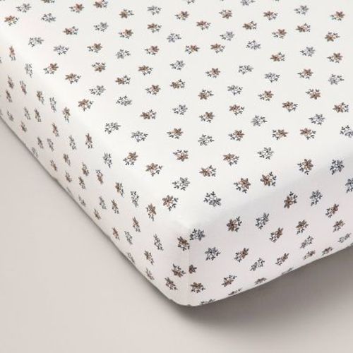 Floral Cotton Percale Fitted Crib Sheet - Hearth & Hand™ With Magnolia: Botanical, Farmhouse Style, Oeko-tex Certified