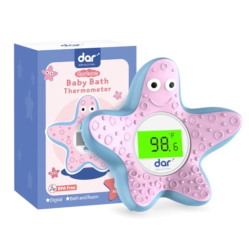 Baby Bath Thermometer, Digital Water Temperature Thermometer with 3 Color Backlit and Temperature Warning, Safety Bath Tube Thermometer Floating Toy for Infant, Toddler