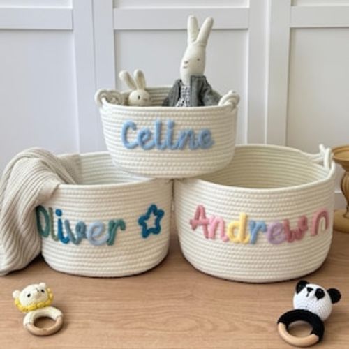 Personalized baby storage basket