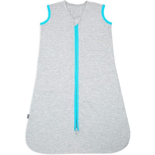 HALO Sleepsack Ideal Temp, Baby Wearable Blanket, TOG 1.0, Heather Grey/Aqua, Large