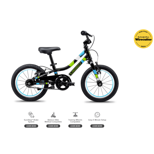 Guardian Bikes® 14 Inch Bike - Black Blue Green