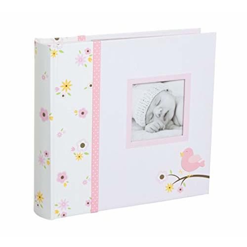 Lil' Peach Baby Photo Album, Memory Keepsake Babybook, Newborn Scrapbook, Gift for New and Expecting Parents, Baby Girl Accessory, Holds 200 Photos, Floral and Pink Polka Dot