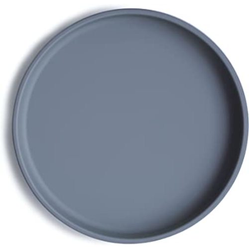 mushie Classic Silicone Suction Plate | BPA-Free Non-Slip Design (Tradewinds)