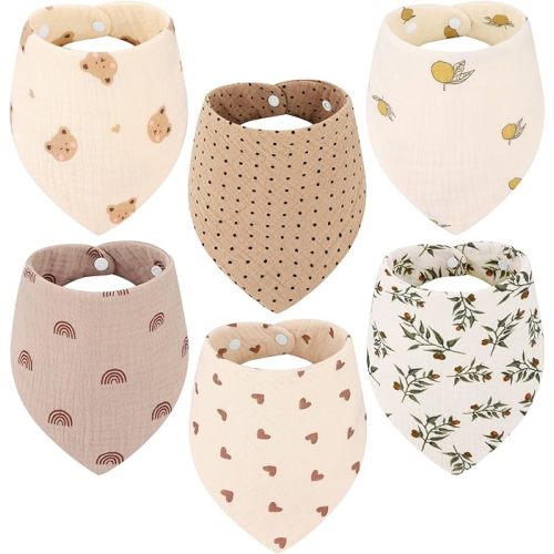 Accmor Muslin Baby Bibs, Soft Baby Bandana Drool Bibs for Baby Girls Boys, Bib for Drooling Teething