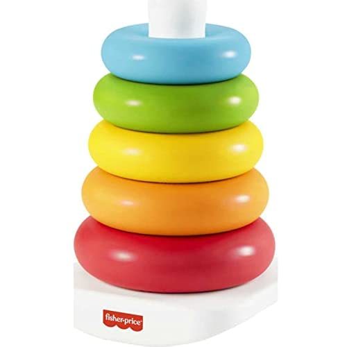 Fisher-Price Rock-a-Stack, Classic Ring Stacking Toy Made from Plant-Based Materials for Babies Ages 6 Months and Older