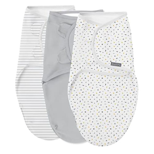SwaddleMe Original Swaddle – Size Small/Medium, 0-3 Months, 3-Pack (Confetti) Easy to Use Newborn Swaddle Wrap Keeps Baby Cozy and Secure and Helps Prevent Startle Reflex - Confetti