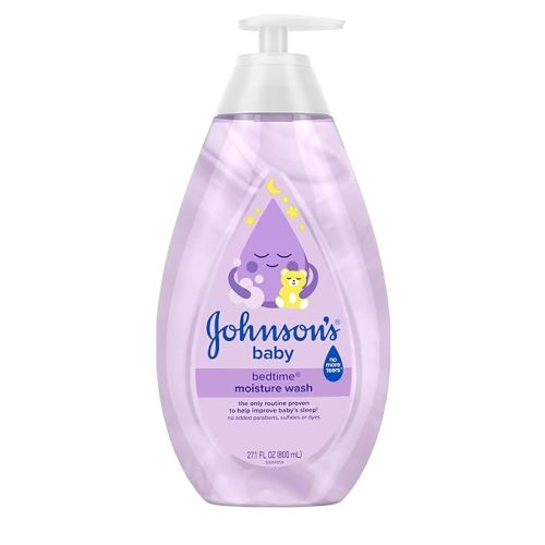 Johnson's Baby Bedtime Moisture Body Wash, Soothing NaturalCalm Aromas, Nighttime Bath Wash to Help Calm Baby Before Bed, Baby Wash, No added Parabens & Sulfates, 27.1 fl. oz