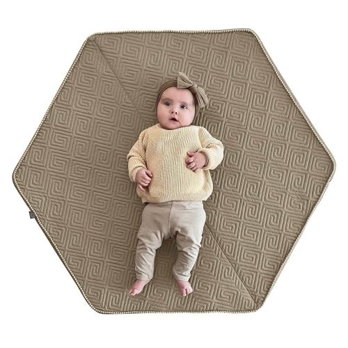Boppy Baby Play Mat - Flat-Folding Foam Baby & Toddler Play Mat for Tummy Time and Kids Play Time, Firm, Non-Skid, Durable with Machine Washable Cover - Natural Maze