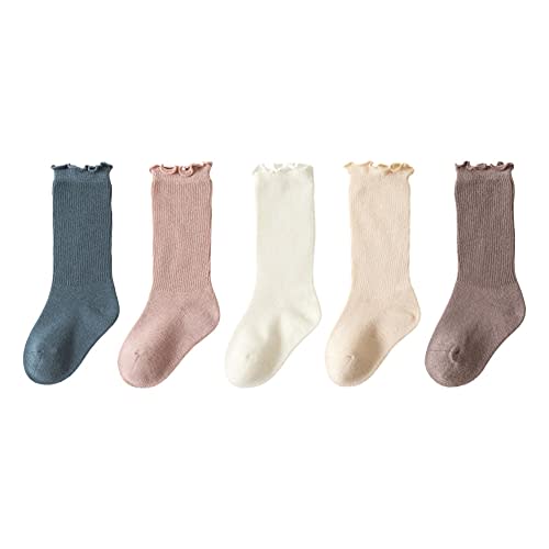 WATOCHE Baby Girls Socks Toddlers Ruffle Socks Girl's Frilly Dress Socks Baby Summer Mesh Socks Solid Crew Socks