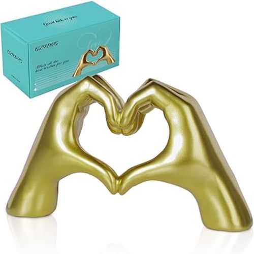 Large Taylor Lover Merch Gold Heart Hands Sculpture Birthday Decorations Gifts Living Room Bedroom Shelf Desk Coffee Table Accessories Statue Bathroom Home Decor Women Girls Mom (Large)
