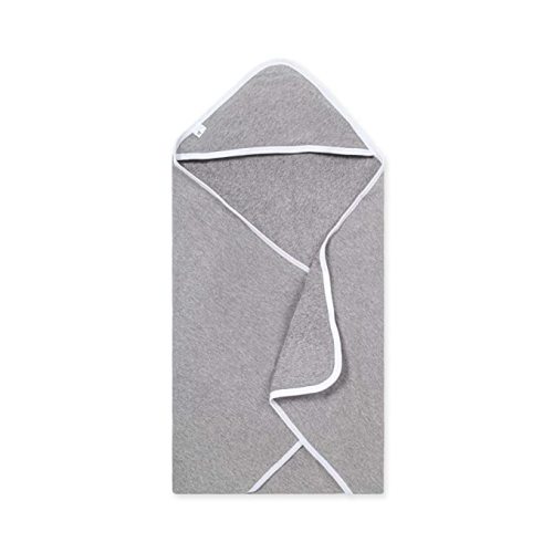 Burt's Bees Baby - Hooded Towel, Absorbent Knit Terry, Super Soft Single Ply, 100% Organic Cotton (Heather Grey, 1-Pack)