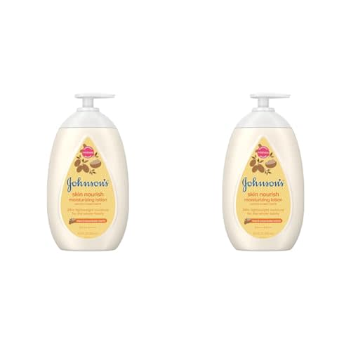 Johnson's Baby Skin Nourish Moisturizing Baby Lotion for Dry Skin with Shea & Cocoa Butter Scents, Gentle & Lightweight Body Lotion for The Whole Family, Hypoallergenic, Dye-Free, 16.9 fl. oz