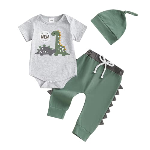 Newborn Infant Baby Boy Outfit Romper Bodysuit Dinosaur Cartoon 0-3 Months Baby Boy Clothes 3.6 9 Months Gift Sets