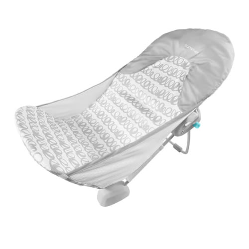 Ingenuity Foldaway 2-Position Baby Bath Seat, Adjustable Support for Sink or Bathtub, Ages 0-6 Months up to 20 Pounds, Machine-Washable Sling