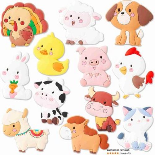 Joyfy 12 Pcs Farm Animal Magnets for Fridge Cute Refrigerator Magnet for Kids Toddler Funny Magnetic Toys Party Favor Birthday Gifts Classroom prize