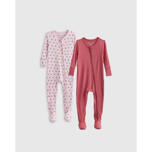 Bamboo Tight Fit Footie Pajamas 2-Pack - Baby Girl