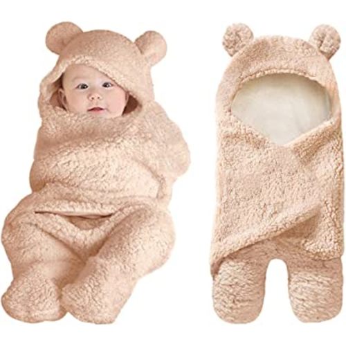 XMWEALTHY Cute Newborn Baby Boys Girls Blankets Plush Swaddle Blankets Brown