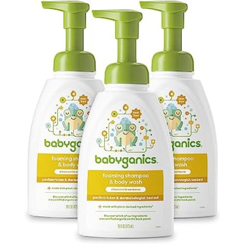 Babyganics Shampoo & Body Wash Pump Bottle, Chamomile Verbena, 16 OZ