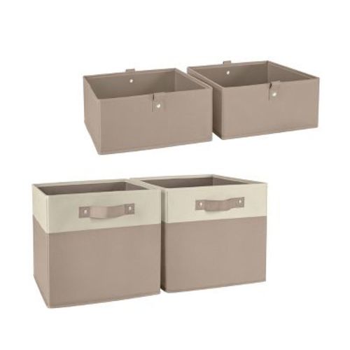 4pc Kids' Folding Storage Bin Set Olive Green - Riverridge Home: Decorative Storage, 11" Cube System Compatible