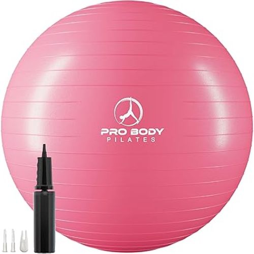 ProBody Pilates Exercise Ball - Multiple Sizes Gym Grade Balance Ball for Fitness, Yoga, Workout, Pregnancy & Physical Therapy