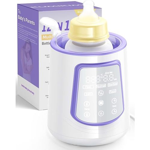 Fast Baby Bottle Warmer for Breastmilk, Smart 12 in 1 Breast Milk Warmer for Baby Essentials with Timer Temperature Control, Sterili-zing, Water Bath Technology, Baby Warmer for All Bottles Food Jars