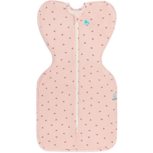 Love to Dream Swaddle Up Bamboo, Arms Up Position, Soft and Luxurious 100% Viscose from Bamboo - Wearable Blanket - 1.0 TOG - (20-24°C) Ideal for Moderate Temps (Cherries Blush, Small, 3.5–6kg)