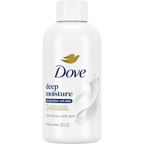 Dove Body Wash Deep Moisture for 24hr Lotion-Soft Skin Moisturizing Skin Cleanser with No Sulfates No Parabens 3 oz