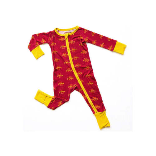 Iowa State Cyclones CARDINAL Baby Double Zipper Romper Pajamas - 14980003