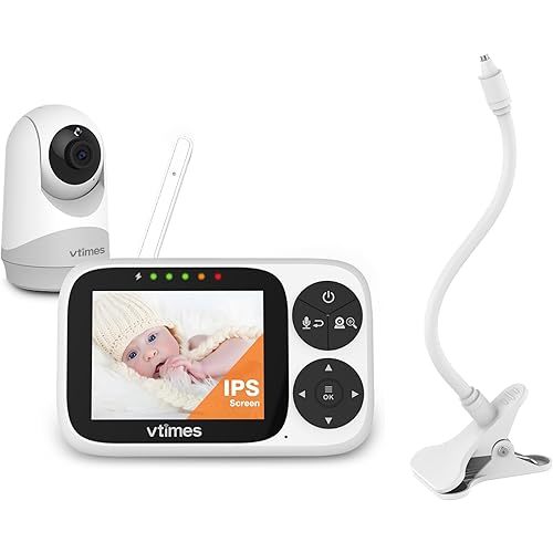 Baby Monitor with Camera and Audio, 3.2" IPS Screen with Wall Mount