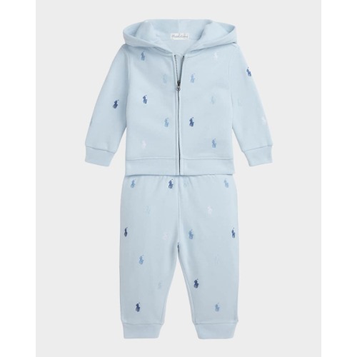 Boy's Magic Fleece Embroidered Pony Hoodie & Pants, Size 3M-24M