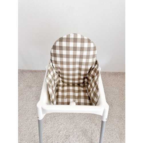 WIPEABLE IKEA ANTILOP High Chair Cushion with Storage Pocket & Wooden Footrest - Perfect for Feeding and Comfort