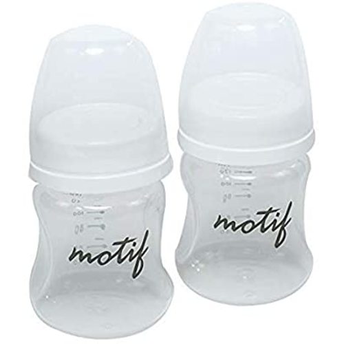 Motif Medical, BPA-Free Breast Milk Storage and Collection Bottles with Sealing Disc, Compatible with Motif Twist and Motif Curve Breast Pumps - White