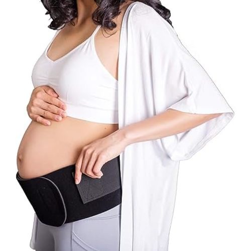 Babybellyband 2-in-1 Original Pregnancy Belly Band Maternity Belt, Adjustable Pregnancy and Postpartum Belly Wrap Provides Relief and Supports Back, Joint, and Hips