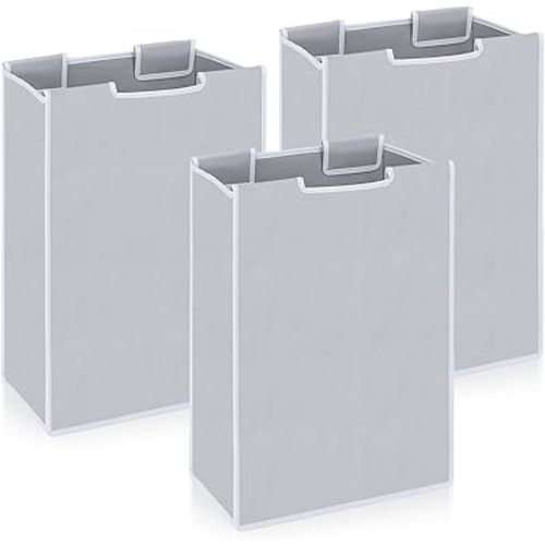 3Pcs Large Laundry Sorter Replacement Bags, Gray Hamper Cart Removable Laundry Storage Organizer Bag Hamper Liner for Dirty Clothing