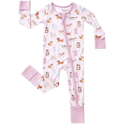 pureborn Baby Boys Girls Zipper Viscose from Bamboo Footies Sleeper Infant Pajamas 0-24 Months