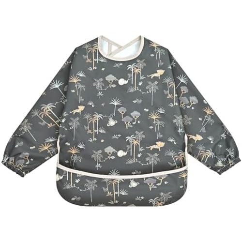 Little Dimsum Mess-Proof Baby Bibs|Infant Toddler Long Sleeve Waterproof Feeding Smock