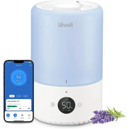 LEVOIT Dual 200S Smart Humidifiers for Bedroom, Top Fill, Customize Humidity for Home, Baby Nursery & Plants with Humidistat, Essential Oil Diffuser, Schedule, Timer, APP & Voice Control, 3L, Blue