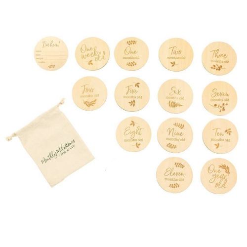 Bebe Au Lait Pure & Simple Monthly Milestones Set + Canvas Bag