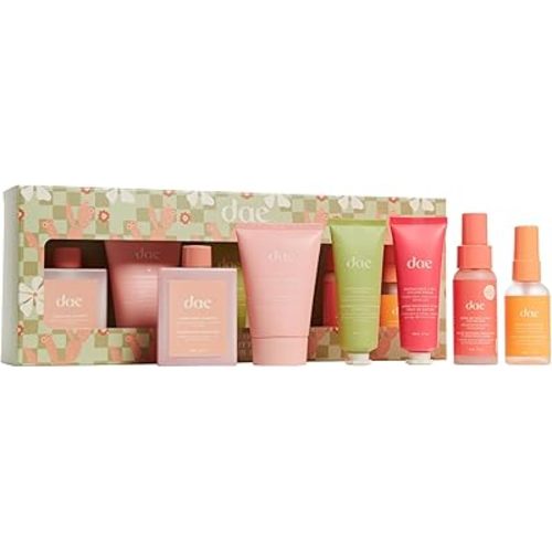 DAE Hair Merry Little Minis Set (3-1 Styling Cream, Signature Shampoo & Conditioner, Dry Heat Mist, Hibiscus Wave Spray & Stargloss Treatment)